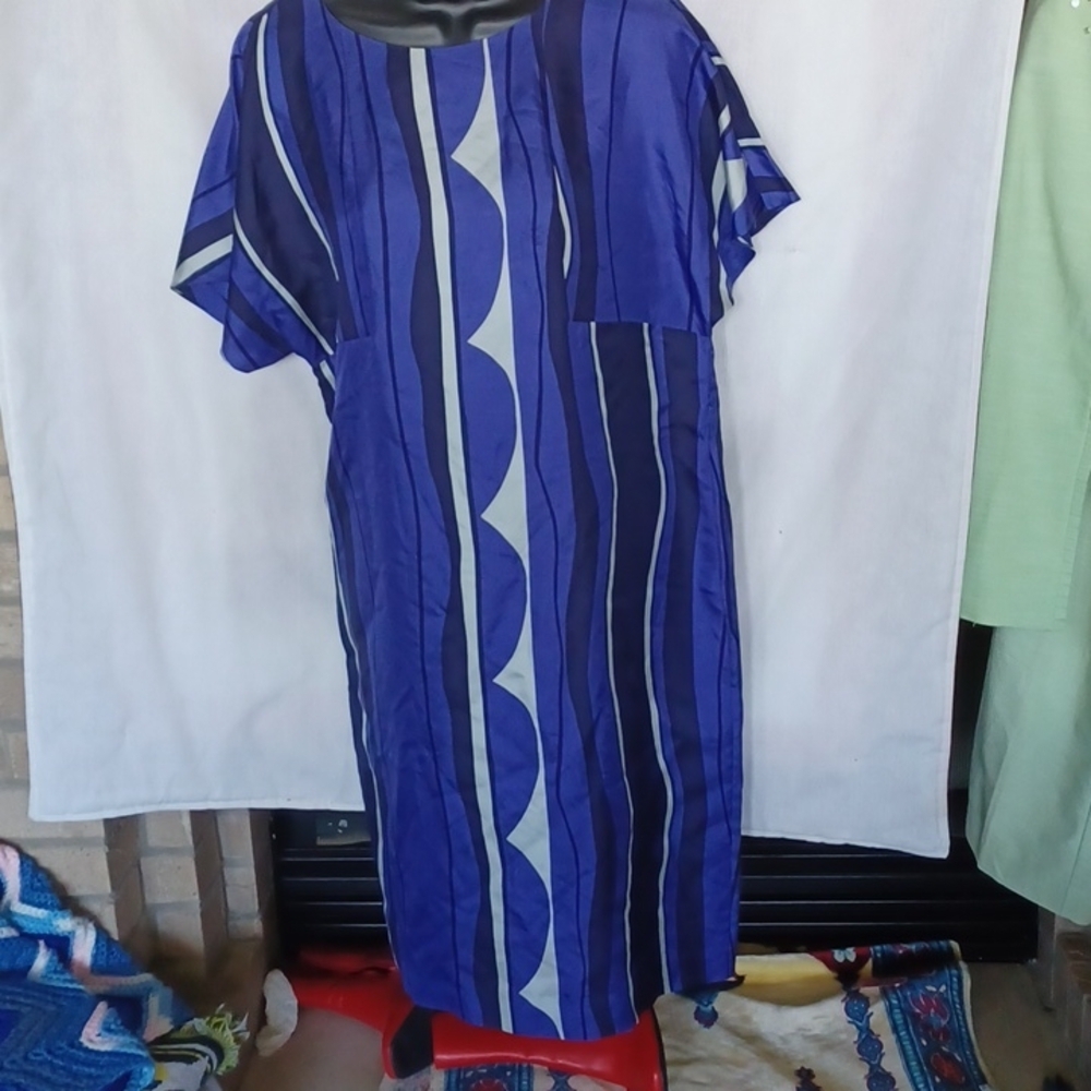 Calvin Klein 100% Silk Dress, blue